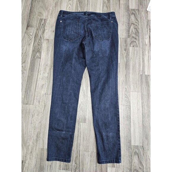 (3/$35) ELLE Jeans Denim Womens 10 Blue Dark Wash Stretch Skinny Mid Rise - Picture 2 of 11